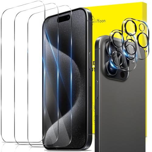 GiiYoon Panzer Schutz Glas für iPhone 15 Pro Max, 3 Stück Schutzfolie und 2 Stück Kamera Schutzglas, 9H Härte, Ultra-klar Displayschutz, Anti-Bläschen, Anti-Kratzen GiiYoon Panzer Schutz Glas für iPhone 15 Pro Max, 3 Stück Schutzfolie und 2 Stück Kamera Schutzglas, 9H Härte, Ultra-klar Displayschutz, Anti-Bläschen, Anti-Kratzen von GiiYoon