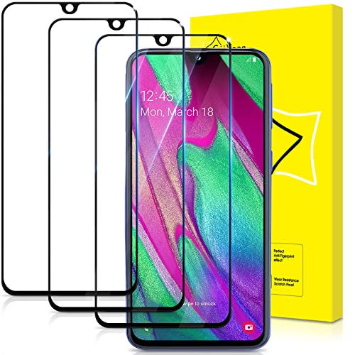 GiiYoon 3 Stück Schutzfolie für Samsung Galaxy A40, Volle Abdeckung, HD Displayschutzfolie, 9H Härte, Anti-Kratzen, Anti-Bläschen von GiiYoon