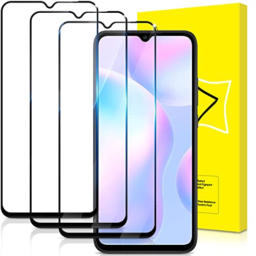 GiiYoon 3 Stück Schutzfolie für Xiaomi Redmi 9A, HD Displayschutzfolie, Volle Abdeckung, 9H Härte, Anti-Kratzen, Anti-Bläschen von GiiYoon