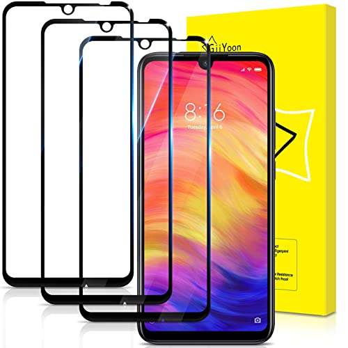 GiiYoon 3 Stück Schutzfolie für Xiaomi Redmi Note 7/7 Pro, HD Displayschutzfolie, Volle Abdeckung, 9H Härte, Anti-Kratzen, Anti-Bläschen von GiiYoon