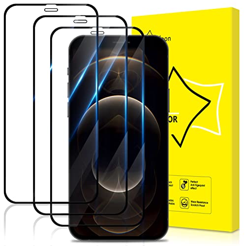 GiiYoon 3 Stück Schutzfolie für iPhone 12 Pro Max, HD Displayschutzfolie, Volle Abdeckung, 9H Härte, Anti-Kratzen, Anti-Bläschen von GiiYoon