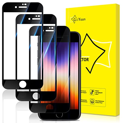 GiiYoon 3 Stück Schutzfolie für iPhone SE 3/2 (Modell 2022/2020), iPhone 8/7/6s/6, HD Displayschutzfolie, Volle Abdeckung, 9H Härte, Anti-Kratzen, Anti-Bläschen von GiiYoon