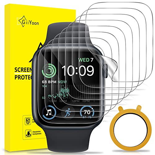 GiiYoon 8 Stück Schutzfolie Kompatibel mit Apple Watch Series 6/5/4/SE/SE2 40mm, Blasenfrei Kratzfest Anti-Staub HD Klar Selbstheilung Flexible TPU Displayschutzfolie von GiiYoon