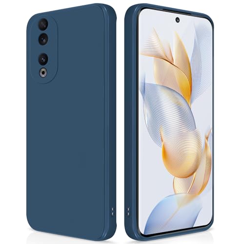 GiiYoon Hülle Kompatibel mit Honor 90, Hochwertiges Liquid Silicone Case, Rundumschutz Handyhülle, Kratzfestes Weiches Mikrofaserfutter- Blau von GiiYoon