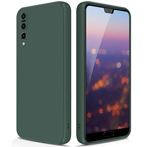 GiiYoon Hülle Kompatibel mit Huawei P20 Pro, Hochwertiges Liquid Silicone Case, Rundumschutz Handyhülle, Kratzfestes Weiches Mikrofaserfutter- grün von GiiYoon