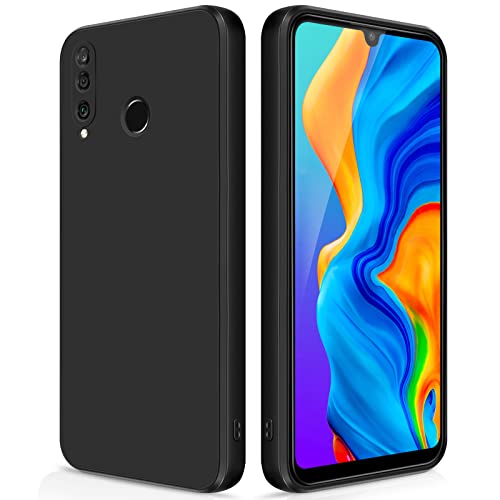 GiiYoon Hülle Kompatibel mit Huawei P30 Lite, Hochwertiges Liquid Silicone Case, Rundumschutz Handyhülle, Kratzfestes Weiches Mikrofaserfutter- Schwarz von GiiYoon