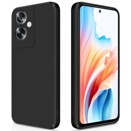 GiiYoon Hülle Kompatibel mit Oppo A79 5G, Hochwertiges Liquid Silicone Case, Rundumschutz Handyhülle, Kratzfestes Weiches Mikrofaserfutter- Schwarz von GiiYoon