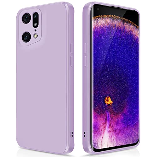 GiiYoon Hülle Kompatibel mit Oppo Find X5 Pro, Hochwertiges Liquid Silicone Case, Rundumschutz Handyhülle, Kratzfestes Weiches Mikrofaserfutter- Lila von GiiYoon