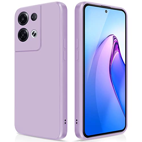 GiiYoon Hülle Kompatibel mit Oppo Reno 8 Pro, Hochwertiges Liquid Silicone Case, Rundumschutz Handyhülle, Kratzfestes Weiches Mikrofaserfutter- Lila von GiiYoon