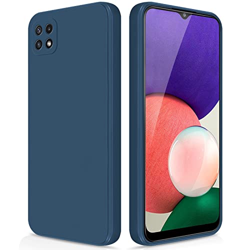 GiiYoon Hülle Kompatibel mit Samsung Galaxy A22 5G, Hochwertiges Liquid Silicone Case, Rundumschutz Handyhülle, Kratzfestes Weiches Mikrofaserfutter- Blau von GiiYoon