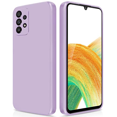 GiiYoon Hülle Kompatibel mit Samsung Galaxy A33 5G, Hochwertiges Liquid Silicone Case, Rundumschutz Handyhülle, Kratzfestes Weiches Mikrofaserfutter- Lila von GiiYoon