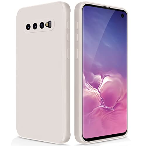 GiiYoon Hülle Kompatibel mit Samsung Galaxy S10, Hochwertiges Liquid Silicone Case, Rundumschutz Handyhülle, Kratzfestes Weiches Mikrofaserfutter- Weiß von GiiYoon