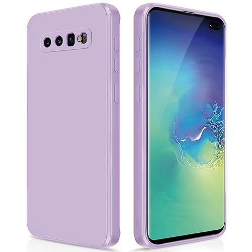 GiiYoon Hülle Kompatibel mit Samsung Galaxy S10 Plus, Hochwertiges Liquid Silicone Case, Rundumschutz Handyhülle, Kratzfestes Weiches Mikrofaserfutter- Lila von GiiYoon