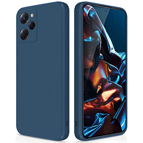 GiiYoon Hülle Kompatibel mit Xiaomi Poco X5 Pro, Hochwertiges Liquid Silicone Case, Rundumschutz Handyhülle, Kratzfestes Weiches Mikrofaserfutter- Blau von GiiYoon