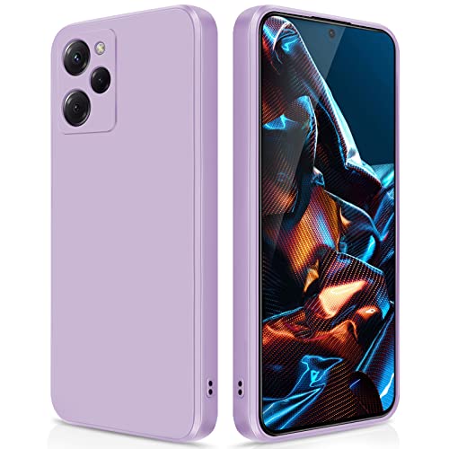 GiiYoon Hülle Kompatibel mit Xiaomi Poco X5 Pro, Hochwertiges Liquid Silicone Case, Rundumschutz Handyhülle, Kratzfestes Weiches Mikrofaserfutter- Lila von GiiYoon