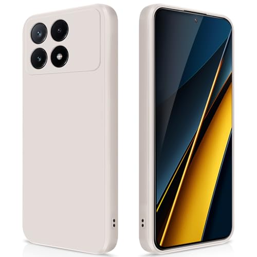 GiiYoon Hülle Kompatibel mit Xiaomi Poco X6 Pro, Hochwertiges Liquid Silicone Case, Rundumschutz Handyhülle, Kratzfestes Weiches Mikrofaserfutter- Weiß von GiiYoon