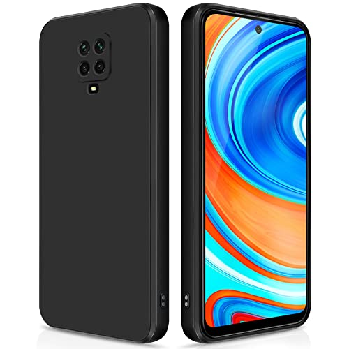 GiiYoon Hülle Kompatibel mit Xiaomi Redmi Note 9S / 9 Pro / 9 Pro Max, Hochwertiges Liquid Silicone Case, Rundumschutz Handyhülle, Kratzfestes Weiches Mikrofaserfutter- Schwarz von GiiYoon