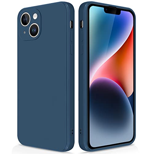 GiiYoon Hülle Kompatibel mit iPhone 14, Hochwertiges Liquid Silicone Case, Rundumschutz Handyhülle, Kratzfestes Weiches Mikrofaserfutter- Blau von GiiYoon