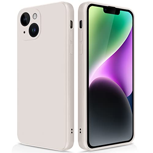 GiiYoon Hülle Kompatibel mit iPhone 14 Plus, Hochwertiges Liquid Silicone Case, Rundumschutz Handyhülle, Kratzfestes Weiches Mikrofaserfutter- Weiß von GiiYoon