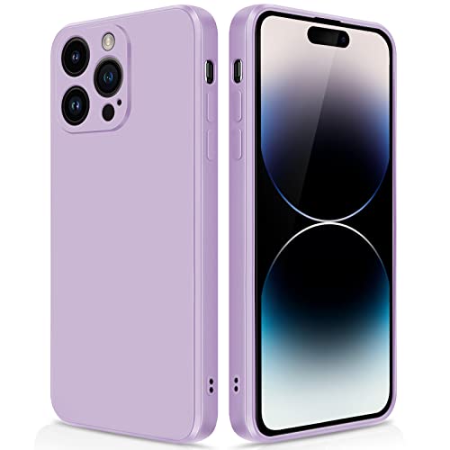 GiiYoon Hülle Kompatibel mit iPhone 14 Pro, Hochwertiges Liquid Silicone Case, Rundumschutz Handyhülle, Kratzfestes Weiches Mikrofaserfutter- Lila von GiiYoon