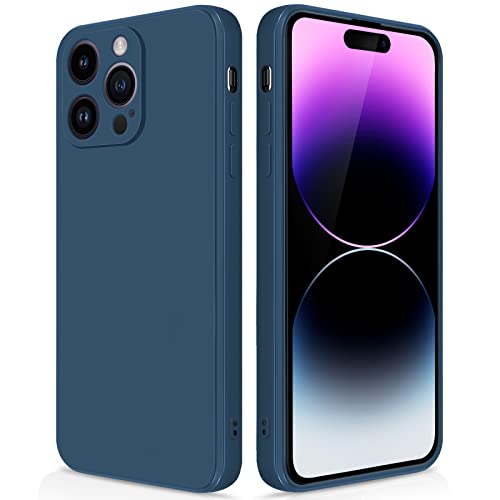 GiiYoon Hülle Kompatibel mit iPhone 14 Pro Max, Hochwertiges Liquid Silicone Case, Rundumschutz Handyhülle, Kratzfestes Weiches Mikrofaserfutter- Blau von GiiYoon