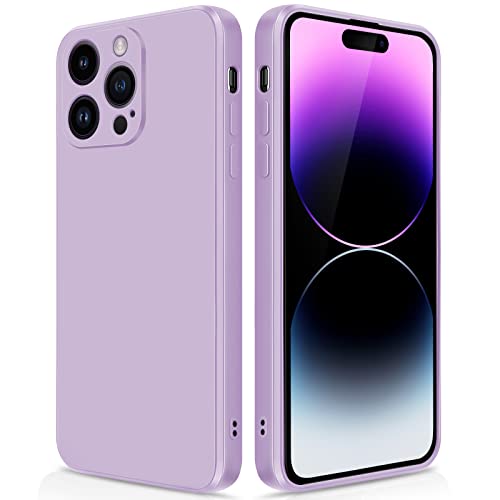 GiiYoon Hülle Kompatibel mit iPhone 14 Pro Max, Hochwertiges Liquid Silicone Case, Rundumschutz Handyhülle, Kratzfestes Weiches Mikrofaserfutter- Lila von GiiYoon