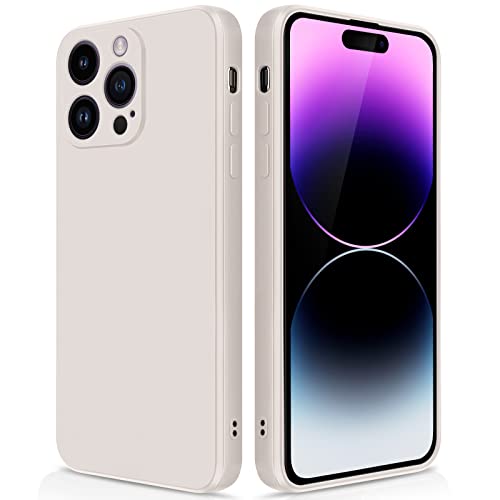 GiiYoon Hülle Kompatibel mit iPhone 14 Pro Max, Hochwertiges Liquid Silicone Case, Rundumschutz Handyhülle, Kratzfestes Weiches Mikrofaserfutter- Weiß von GiiYoon