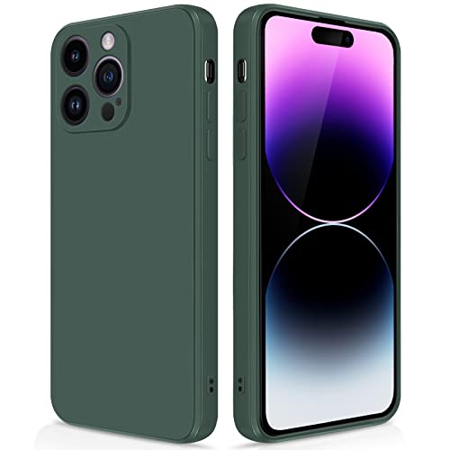 GiiYoon Hülle Kompatibel mit iPhone 14 Pro Max, Hochwertiges Liquid Silicone Case, Rundumschutz Handyhülle, Kratzfestes Weiches Mikrofaserfutter- grün von GiiYoon