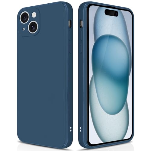 GiiYoon Hülle Kompatibel mit iPhone 15, Hochwertiges Liquid Silicone Case, Rundumschutz Handyhülle, Kratzfestes Weiches Mikrofaserfutter- Blau von GiiYoon