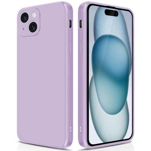 GiiYoon Hülle Kompatibel mit iPhone 15, Hochwertiges Liquid Silicone Case, Rundumschutz Handyhülle, Kratzfestes Weiches Mikrofaserfutter- Lila von GiiYoon