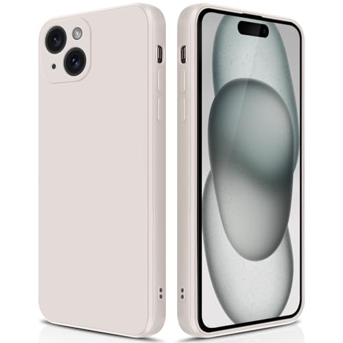 GiiYoon Hülle Kompatibel mit iPhone 15 Plus, Hochwertiges Liquid Silicone Case, Rundumschutz Handyhülle, Kratzfestes Weiches Mikrofaserfutter- Weiß von GiiYoon