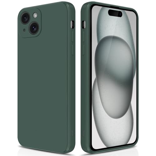 GiiYoon Hülle Kompatibel mit iPhone 15 Plus, Hochwertiges Liquid Silicone Case, Rundumschutz Handyhülle, Kratzfestes Weiches Mikrofaserfutter- grün von GiiYoon