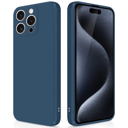 GiiYoon Hülle Kompatibel mit iPhone 15 Pro, Hochwertiges Liquid Silicone Case, Rundumschutz Handyhülle, Kratzfestes Weiches Mikrofaserfutter- Blau von GiiYoon