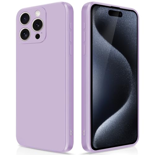 GiiYoon Hülle Kompatibel mit iPhone 15 Pro, Hochwertiges Liquid Silicone Case, Rundumschutz Handyhülle, Kratzfestes Weiches Mikrofaserfutter- Lila von GiiYoon