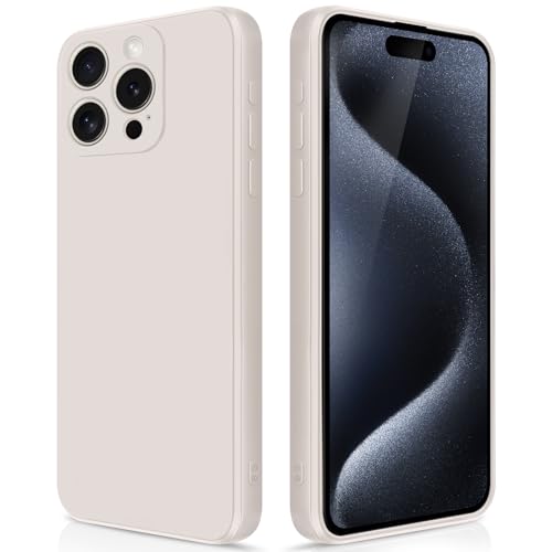 GiiYoon Hülle Kompatibel mit iPhone 15 Pro, Hochwertiges Liquid Silicone Case, Rundumschutz Handyhülle, Kratzfestes Weiches Mikrofaserfutter- Weiß von GiiYoon