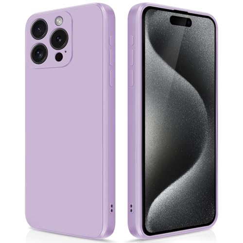 GiiYoon Hülle Kompatibel mit iPhone 15 Pro Max, Hochwertiges Liquid Silicone Case, Rundumschutz Handyhülle, Kratzfestes Weiches Mikrofaserfutter- Lila von GiiYoon