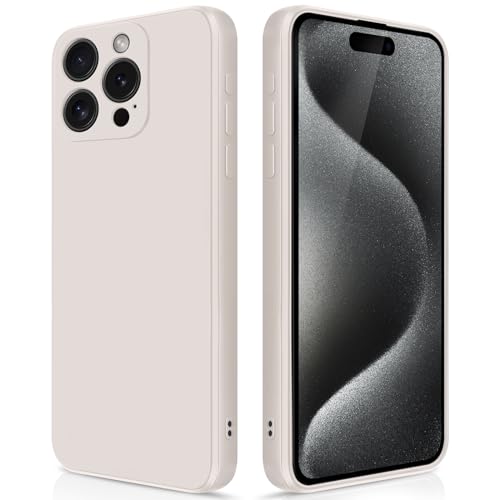 GiiYoon Hülle Kompatibel mit iPhone 15 Pro Max, Hochwertiges Liquid Silicone Case, Rundumschutz Handyhülle, Kratzfestes Weiches Mikrofaserfutter- Weiß von GiiYoon