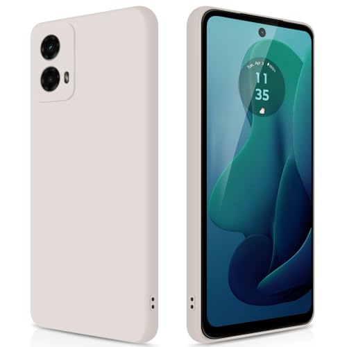 GiiYoon Silikonhülle für Moto G 5G Play 2024, vollständige Abdeckung, seidig-weiche Haptik, stoßfeste Handyhülle mit Kameraschutz und Mikrofaserfutter, weiß von GiiYoon