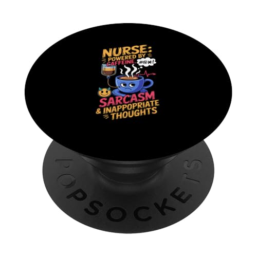 Nurse Powered by Coffein PopSockets Klebender PopGrip von Gilbium
