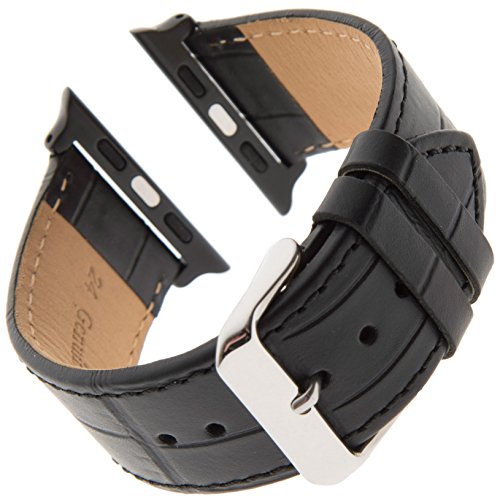 Gilden F30-SMART Uhrenarmband für Apple 38 mm, 40 mm, 42 mm, 44 mm, Kalbsleder, Schwarz Normal length fits 38mm/40mm Apple Watch schwarz Gilden F30-SMART Uhrenarmband für Apple 38 mm, 40 mm, 42 mm, 44 mm, Kalbsleder, Schwarz Normal length fits 38mm/40mm Apple Watch schwarz von Gilden