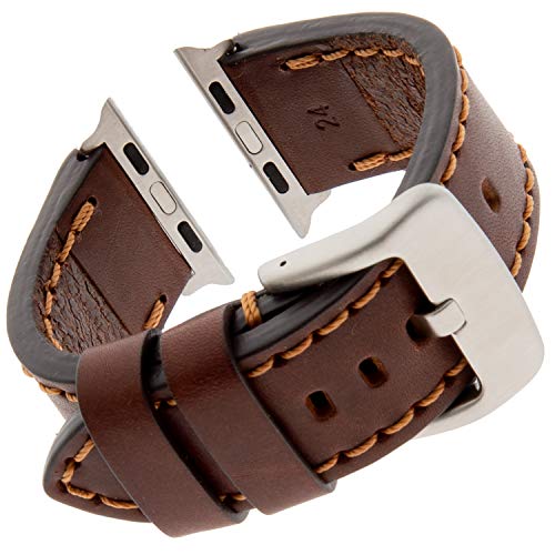 Gilden TS62-SMART Sportuhrband aus Kalbsleder, 42 mm/44 mm Fits 42mm/44mm Apple Watch braun Gilden TS62-SMART Sportuhrband aus Kalbsleder, 42 mm/44 mm Fits 42mm/44mm Apple Watch braun von Gilden