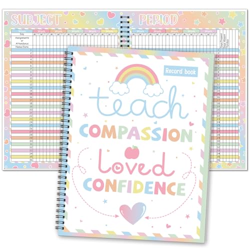 Gilprop Pastel Teacher Record Book 8.5 x 11 Inches Spiral Bound Gradebook Attendance Book Double Sided Color Printing Office Supply Favors Gift for Students Teacher Class Classroom Gilprop Pastel Teacher Record Book 8.5 x 11 Inches Spiral Bound Gradebook Attendance Book Double Sided Color Printing Office Supply Favors Gift for Students Teacher Class Classroom von Gilprop