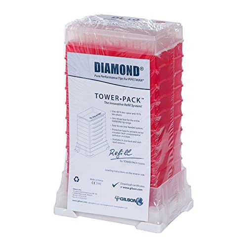 Gilson Pipetman TowerPack D10 Diamond Tip, Extra Lang, Non-Sterile, 10µl Kapazität, 30 mm Länge, 960 Stück von Gilson