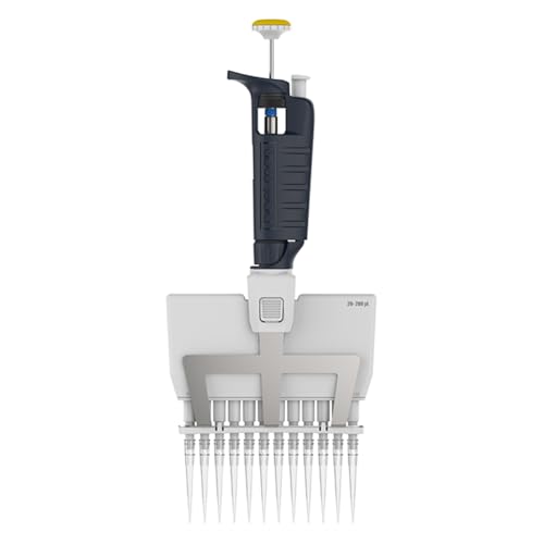 Gilson Pipetman Polyvinylidenfluorid G P12X200G Mehrkanalpipetten, 200µl Kapazität, Gelb/Blau von Gilson