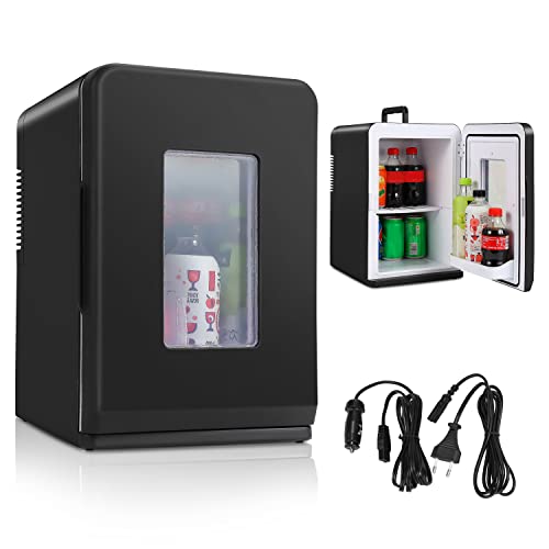 Gimisgu 15 Liter 2 in 1 Mini Kühlschrank Kühlbox, Tragbare Elektrische Gefrierbox klein Gefrierschrank mit Kühl- und Heizfunktion, AC DC 220-240V/12V Steckdose und Zigarettenanzünder von Gimisgu