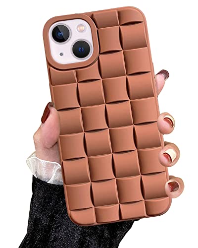 Ginkgonut Kompatibel mit iPhone 14 Plus Hülle für Frauen/Mädchen, niedliches 3D Laid Design Weiches Silikon Stoßfest Erhöhte Bumper Ecken Case für iPhone 14 Plus (Braun) von Ginkgonut