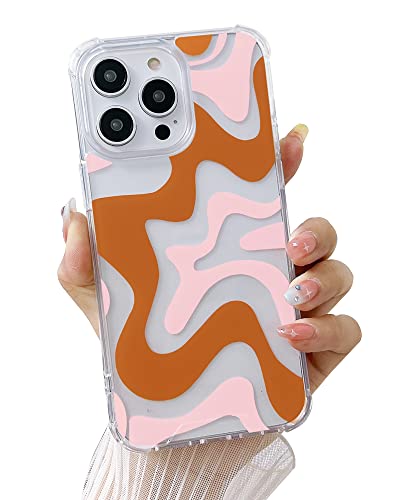 Ginkgonut Kompatibel mit iPhone 14 Pro Hülle, Mode Simple Cute Wavy Pattern Case for Women Girls Soft TPU + Hard PC Protection Case for iPhone 14 Pro-Brown Ginkgonut Kompatibel mit iPhone 14 Pro Hülle, Mode Simple Cute Wavy Pattern Case for Women Girls Soft TPU + Hard PC Protection Case for iPhone 14 Pro-Brown von Ginkgonut