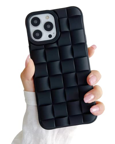 Ginkgonut Kompatibel mit iPhone 14 Pro Hülle für Frauen/Mädchen, niedliches 3D-ausgelegtes Design, weiches Silikon, stoßfest, erhöhte Bumper Ecken für iPhone 14 Pro (schwarz) von Ginkgonut