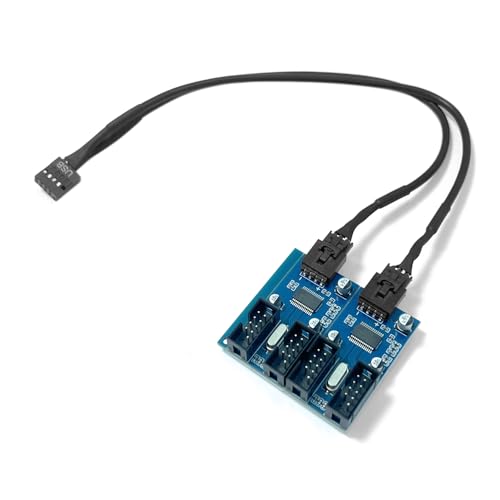 Gintai Erweiterungskarte, 9-polig, USB, Header männlich, 1 auf 4 Buchsen, Erweiterungskarte, USB 2.0, Splitterkabel, für Motherboard, Adapter Port Multiplier für CPU, WiFi Receiver, Fans, und Gintai Erweiterungskarte, 9-polig, USB, Header männlich, 1 auf 4 Buchsen, Erweiterungskarte, USB 2.0, Splitterkabel, für Motherboard, Adapter Port Multiplier für CPU, WiFi Receiver, Fans, und von Gintai