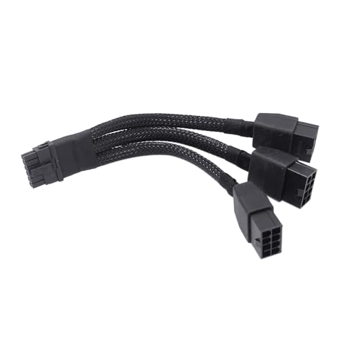 Gintai GPU-Kabel 16 Pin auf 3 x 8 Pin Pcie Extension - Adapter 16 AWG PCIE 5.0 12 VHPWR 600 W 16 Pin 12 + 4 Pin für Grafikkarte RTX 4090 4080 3090TI 4070Ti (3 x 8 Pin) von Gintai
